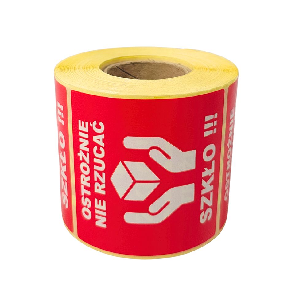 Etykiety Ostrożnie Szkło Nie rzucać Rolka 500 szt.