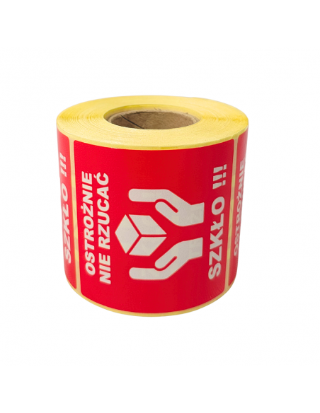 Etykiety Ostrożnie Szkło Nie rzucać Rolka 500 szt.