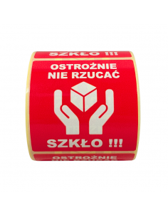 Etykiety Ostrożnie Szkło Nie rzucać Rolka 500 szt.