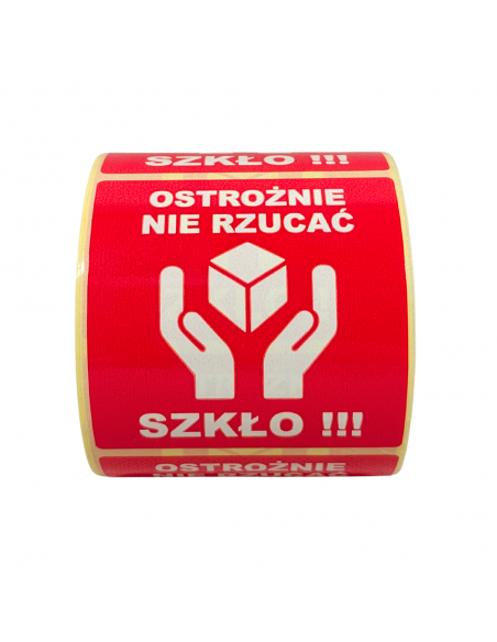 Etykiety Ostrożnie Szkło Nie rzucać Rolka 500 szt.