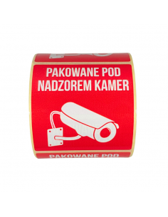 Etykiety Pakowane pod nadzorem kamer Rolka 500 szt.