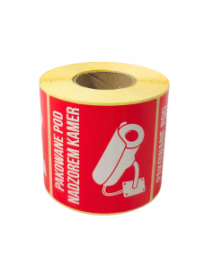 Etykiety Pakowane pod nadzorem kamer Rolka 500 szt. 2