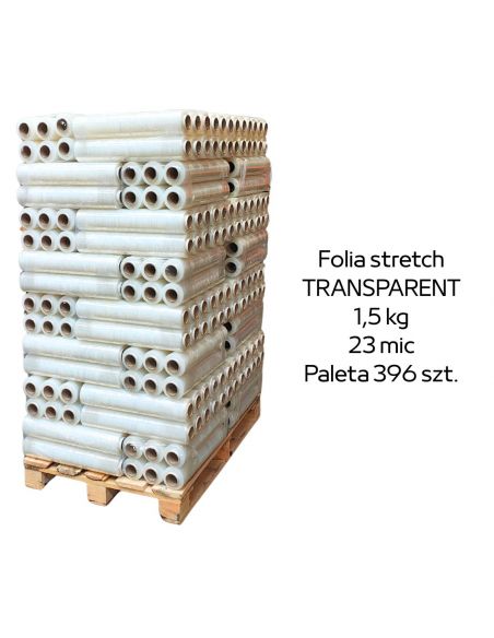 Paleta 396 sztuk transparentnej folii stretch 1,5kg