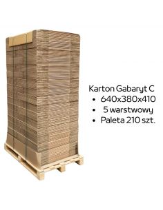 Paleta 210 sztuk kartonów 640x380x410 5w InPost Gabaryt C