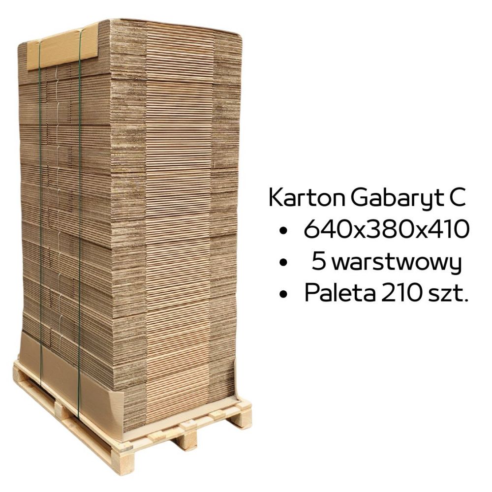 Paleta 210 sztuk kartonów 640x380x410 5w InPost Gabaryt C