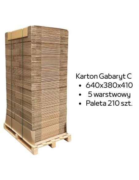 Paleta 210 sztuk kartonów 640x380x410 5w InPost Gabaryt C