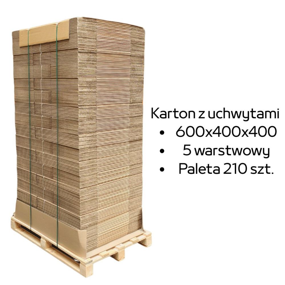 Paleta 210 sztuk kartonów do przeprowadzek 600x400x400 5w
