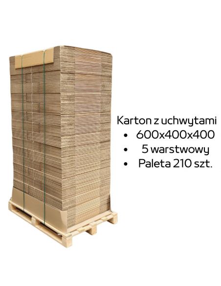 Paleta 210 sztuk kartonów do przeprowadzek 600x400x400 5w
