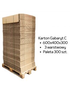 Paleta 300 sztuk kartonów 600x400x300 3w InPost Gabaryt C