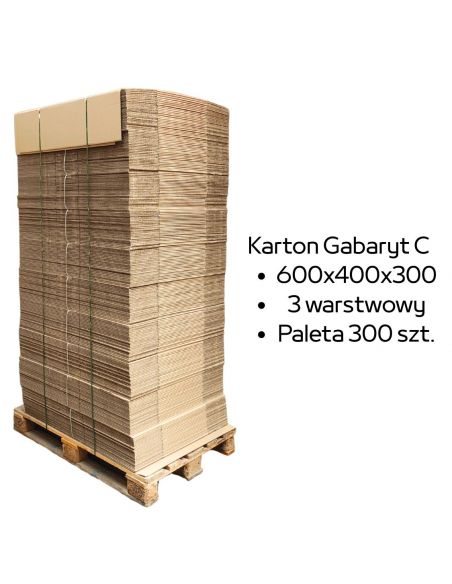 Paleta 300 sztuk kartonów 600x400x300 3w InPost Gabaryt C