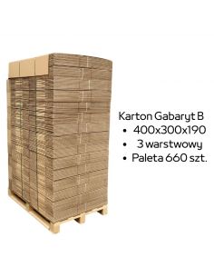 Paleta 660 sztuk kartonów 400x300x190 3w InPost Gabaryt B