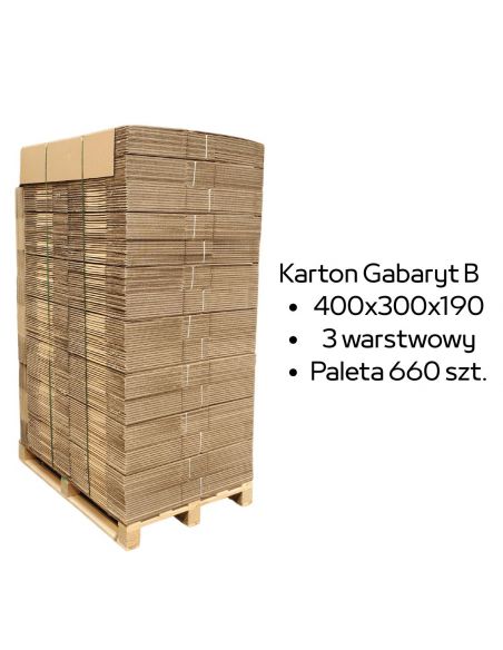 Paleta 660 sztuk kartonów 400x300x190 3w InPost Gabaryt B