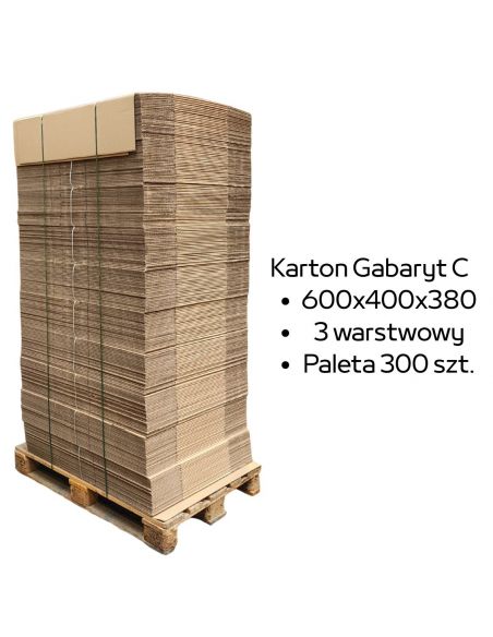Paleta 300 sztuk kartonów 600x400x380 3w InPost Gabaryt C