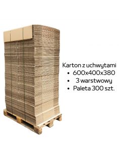 Paleta 300 sztuk kartonów do przeprowadzki 600x400x380 3w