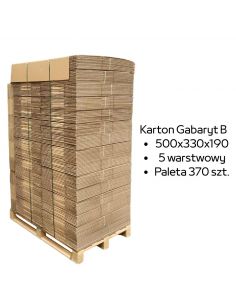 Paleta 370 sztuk kartonów 500x330x190 5w InPost Gabaryt B