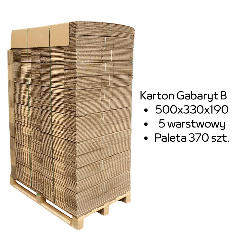 Paleta 370 sztuk kartonów 500x330x190 5w InPost Gabaryt B