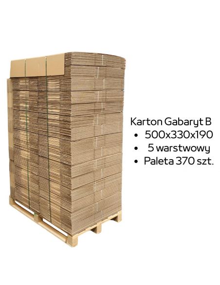 Paleta 370 sztuk kartonów 500x330x190 5w InPost Gabaryt B
