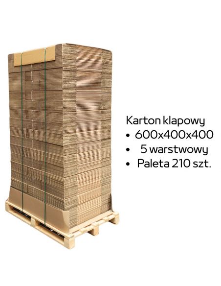 Paleta 210 sztuk kartonów 600x400x400 5w 640 g/m2