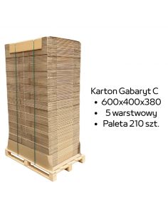 Paleta 210 sztuk kartonów 600x400x400 5w InPost Gabaryt C