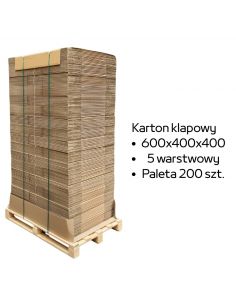 Paleta 200 sztuk kartonów 600x400x400 5w BC 735 g/m2