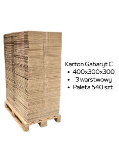 Paleta 540 sztuk kartonów 400x300x300 3w InPost Gabaryt C