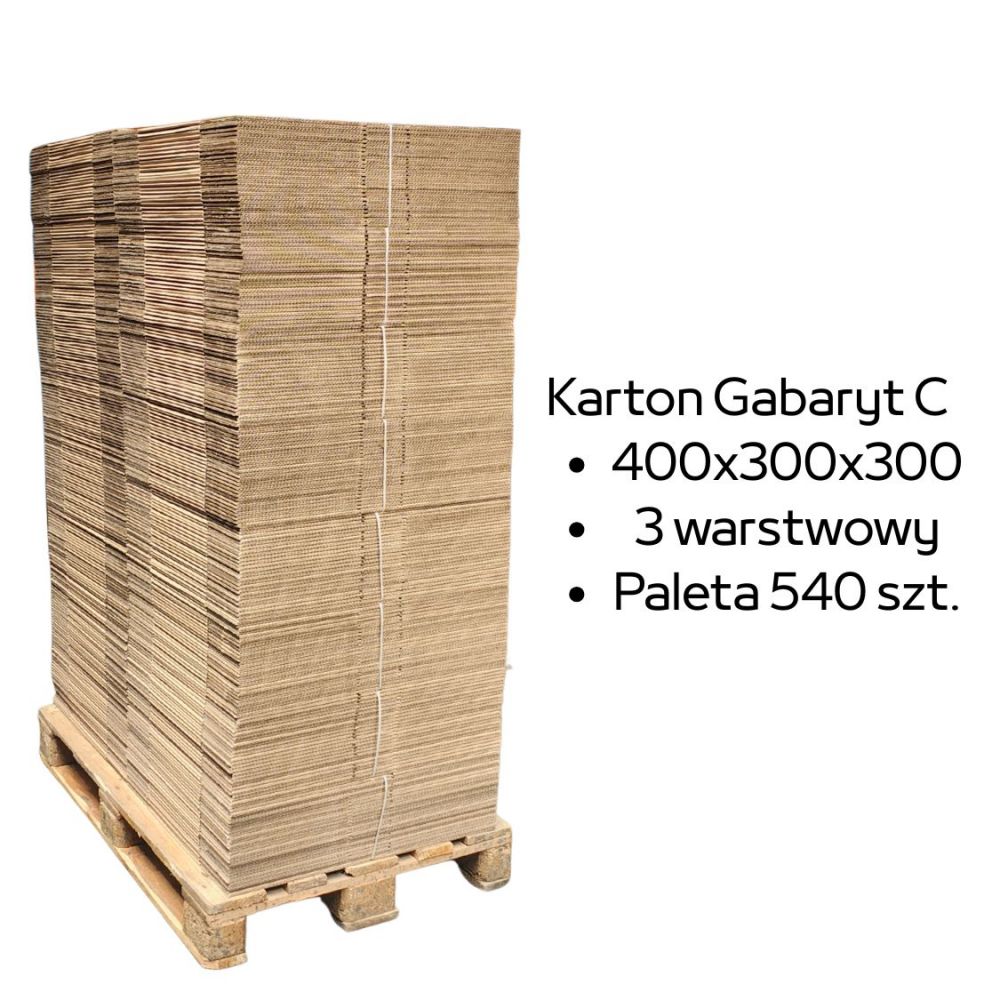 Paleta 540 sztuk kartonów 400x300x300 3w InPost Gabaryt C