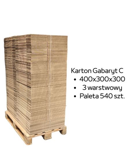 Paleta 540 sztuk kartonów 400x300x300 3w InPost Gabaryt C