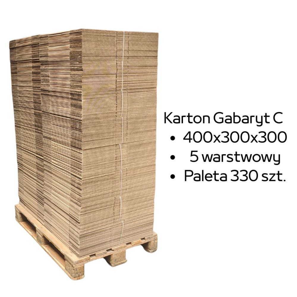 Paleta 330 sztuk kartonów 400x300x300 5w BC 640 g/m2