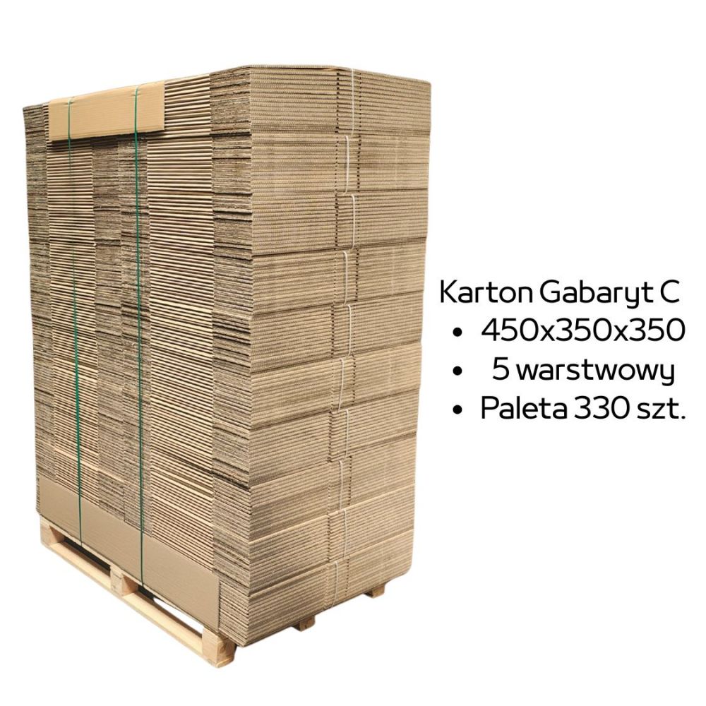 Paleta 330 sztuk kartonów 450x350x350 5w InPost Gabaryt C