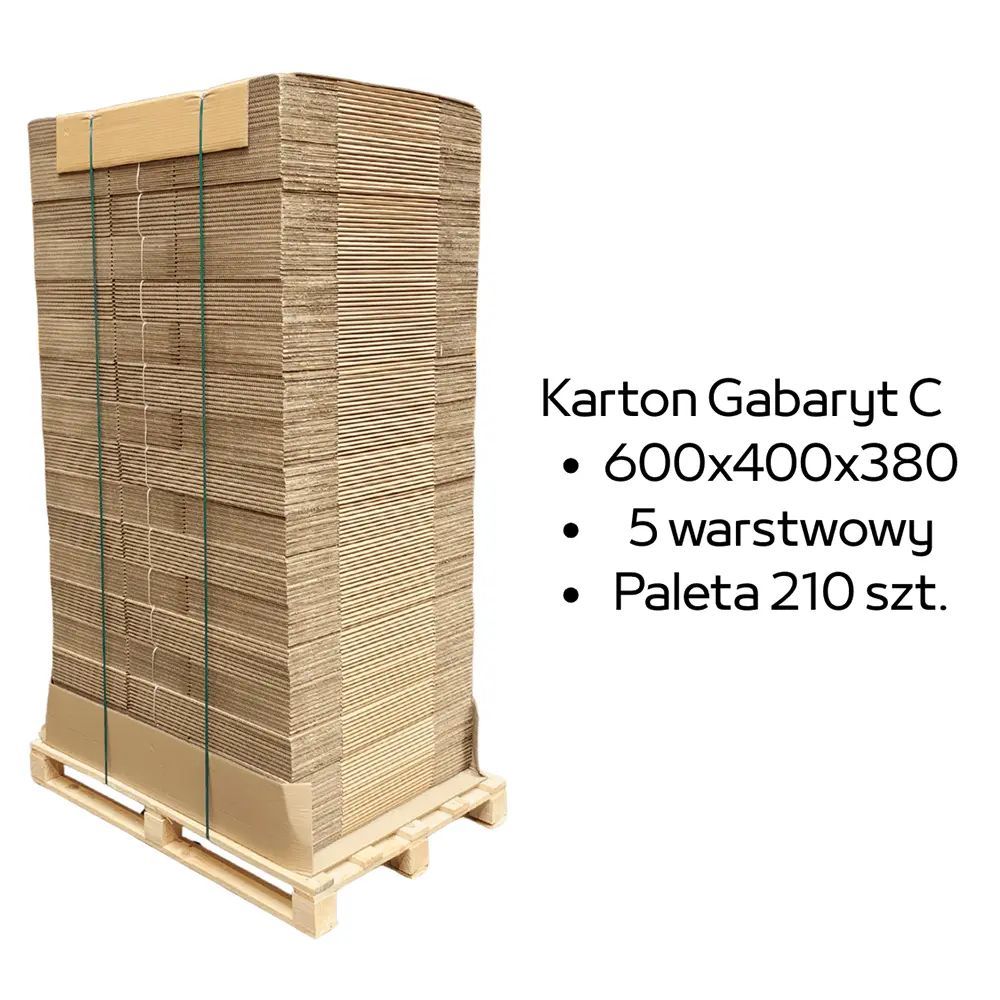 Paleta 210 sztuk kartonów 600x400x400 5w InPost Gabaryt C