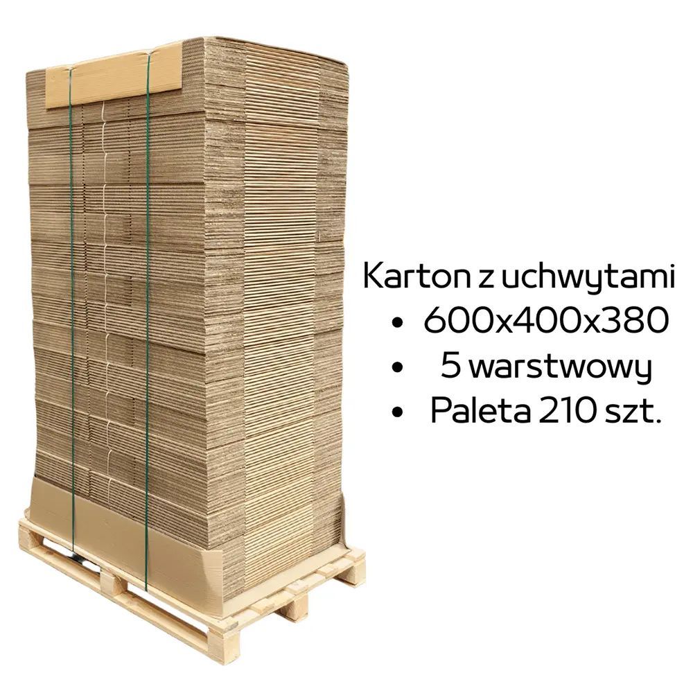 Paleta 210 sztuk kartonów do przeprowadzki 600x400x380 5w