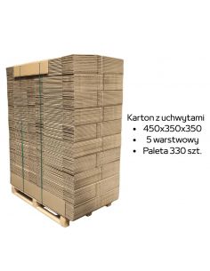 Paleta 330 sztuk kartonów do przeprowadzki 450x350x350 5w