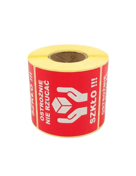 Etykiety Ostrożnie Szkło Nie rzucać Rolka 500 szt.