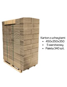 Paleta 340 sztuk kartonów do przeprowadzki 450x350x350 5w