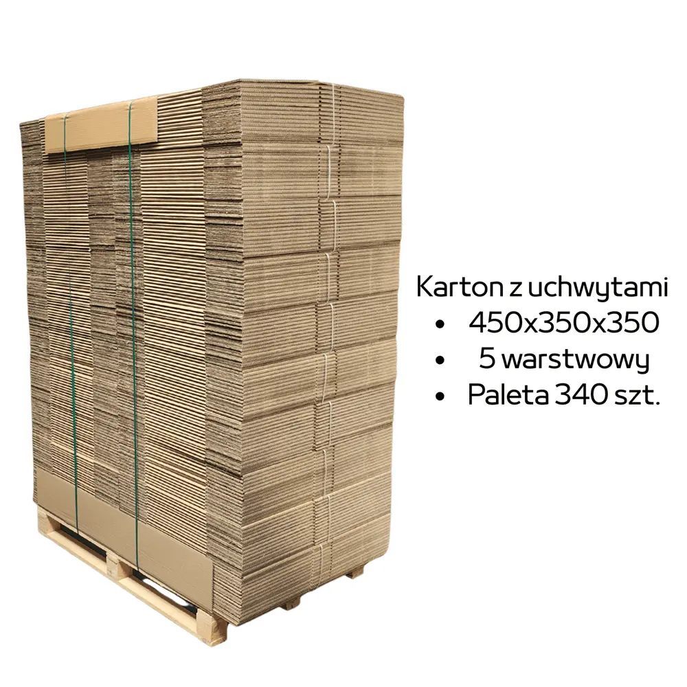 Paleta 340 sztuk kartonów do przeprowadzki 450x350x350 5w
