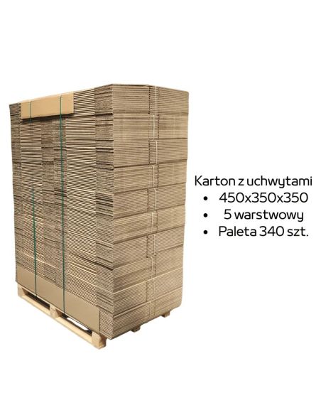 Paleta 340 sztuk kartonów do przeprowadzki 450x350x350 5w