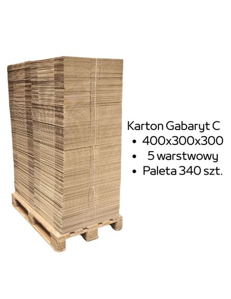 Paleta 340 sztuk kartonów 400x300x300 5w BC 640 g/m2