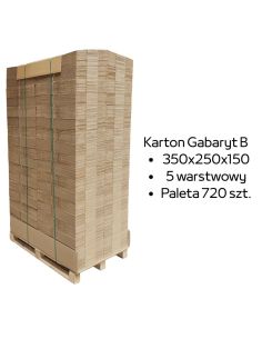 Paleta 720 sztuk kartonów 350x250x150 5w InPost Gabaryt B