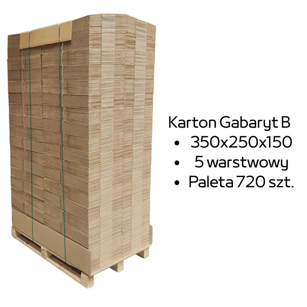 Paleta 720 sztuk kartonów 350x250x150 5w InPost Gabaryt B
