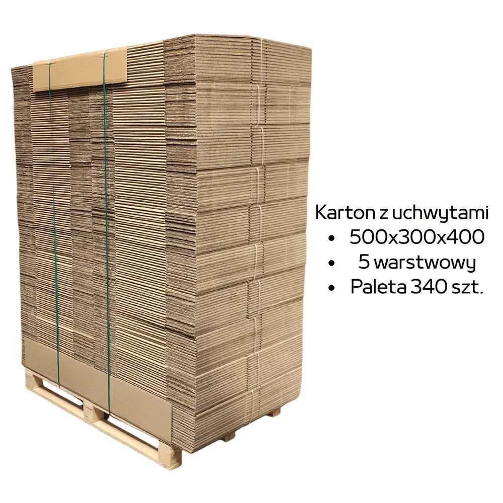 Paleta 340 sztuk kartonów do przeprowadzki 500x300x400 5w