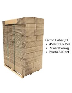 Paleta 340 sztuk kartonów 450x350x350 5w InPost Gabaryt C