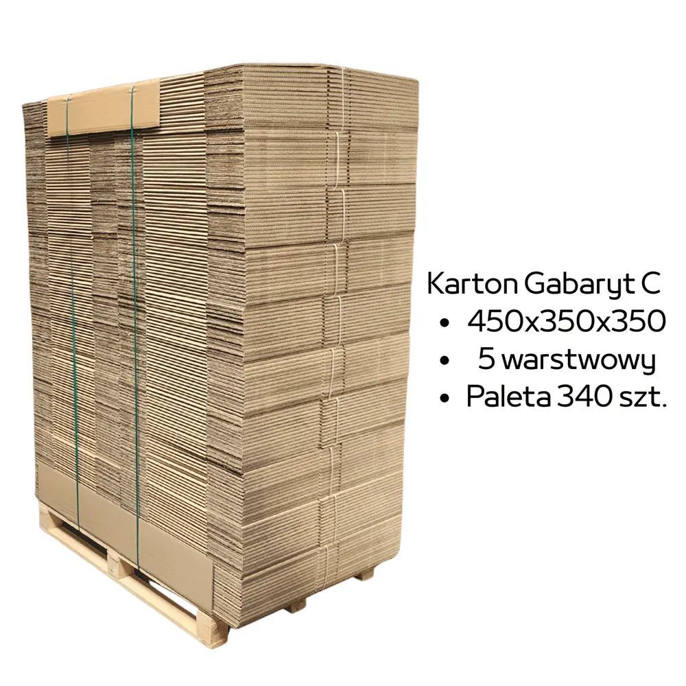 Paleta 340 sztuk kartonów 450x350x350 5w InPost Gabaryt C
