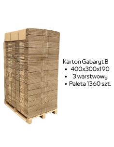 Paleta 1360 sztuk kartonów 400x300x190 3w InPost Gabaryt B