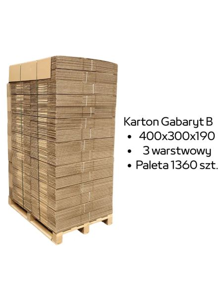 Paleta 1360 sztuk kartonów 400x300x190 3w InPost Gabaryt B