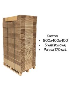 Paleta 170 sztuk kartonów 800x400x400 5w BC 640 g/m2