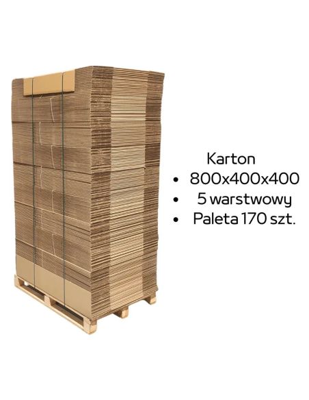 Paleta 170 sztuk kartonów 800x400x400 5w BC 640 g/m2