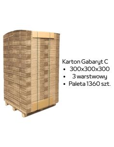 Paleta 1360 sztuk kartonów 300x300x300 3w B 380 g/m2