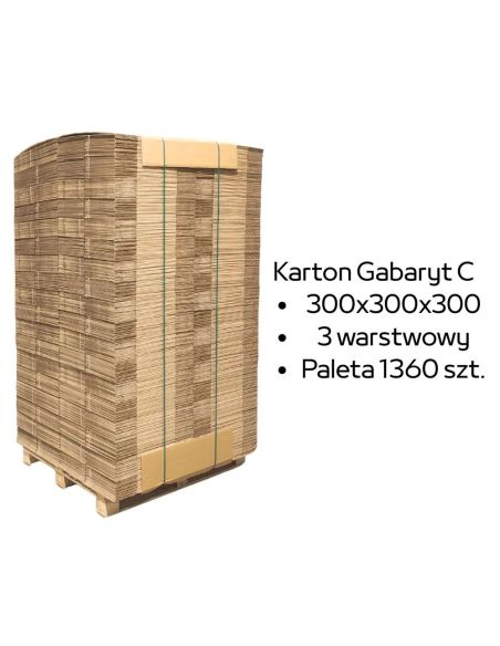 Paleta 1360 sztuk kartonów 300x300x300 3w B 380 g/m2