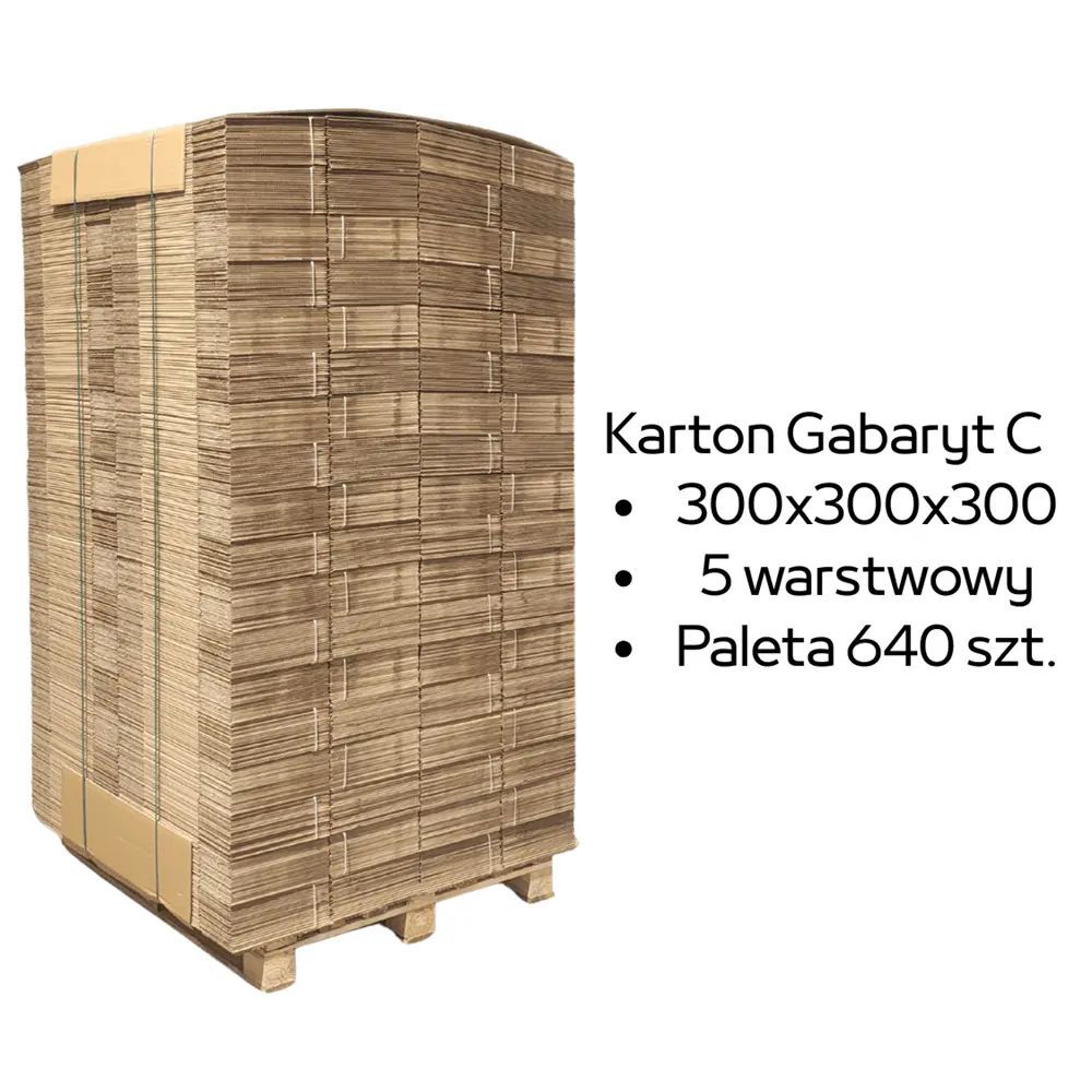 Paleta 640 sztuk kartonów 300x300x300 5w Gabaryt C InPost
