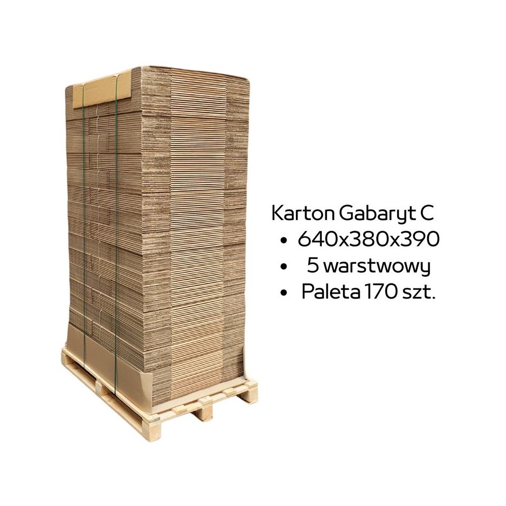 Paleta 170 sztuk kartonów 640x380x410 5w InPost Gabaryt C